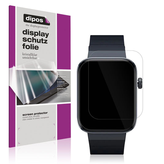 Klare Displayschutzfolie von dipos passend für Mibro Watch T1, präziser Zuschnitt und blasenfrei montiert