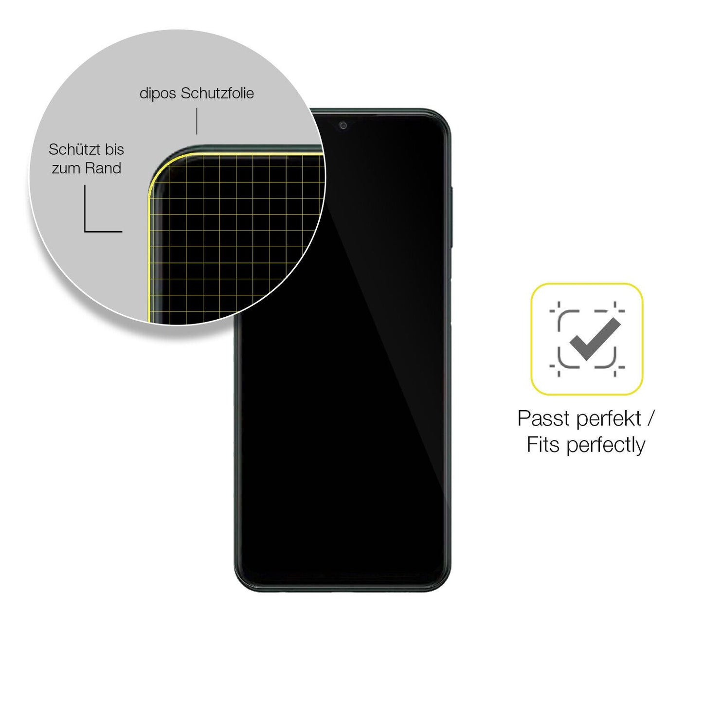 1x 3D Full Cover Schutzfolie für itel A60