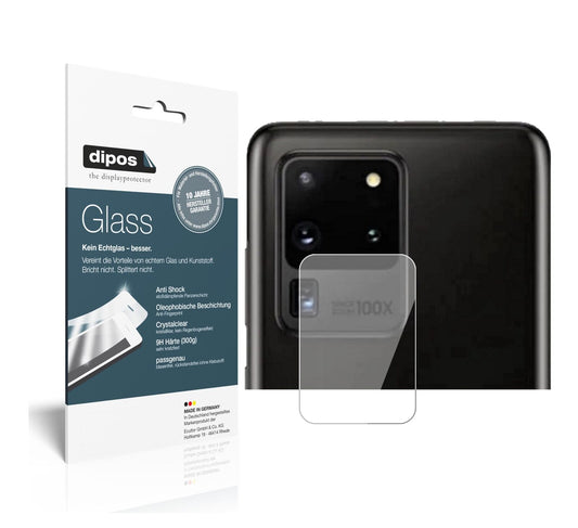 Klare Displayschutzfolie von dipos passend für Samsung Galaxy S20 Ultra Kameralinse, 9H kratzfest und blasenfrei montiert