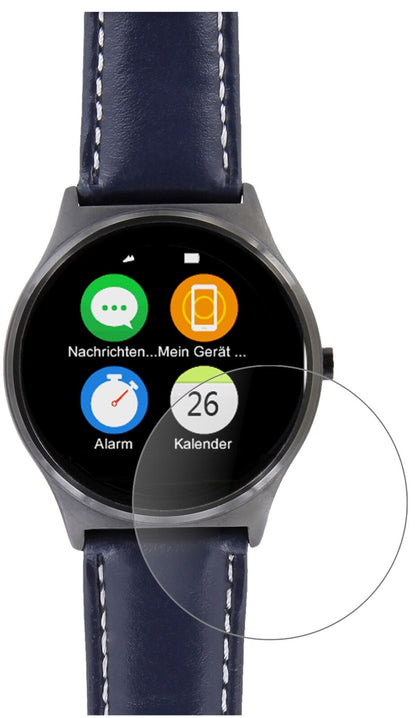 Matte Displayschutzfolie von dipos passend für Uhr 29.5 mm Durchmesser, 9H kratzfest und blasenfrei montiert