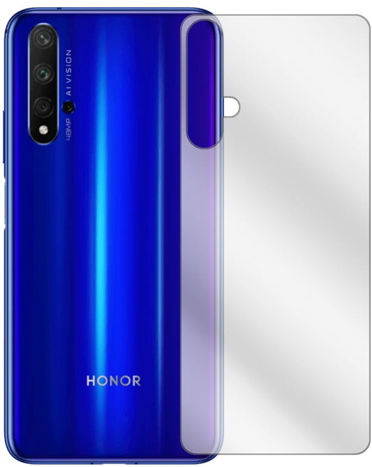 Klare Displayschutzfolie von dipos passend für Honor 20 Pro Rückseite, präziser Zuschnitt und blasenfrei montiert