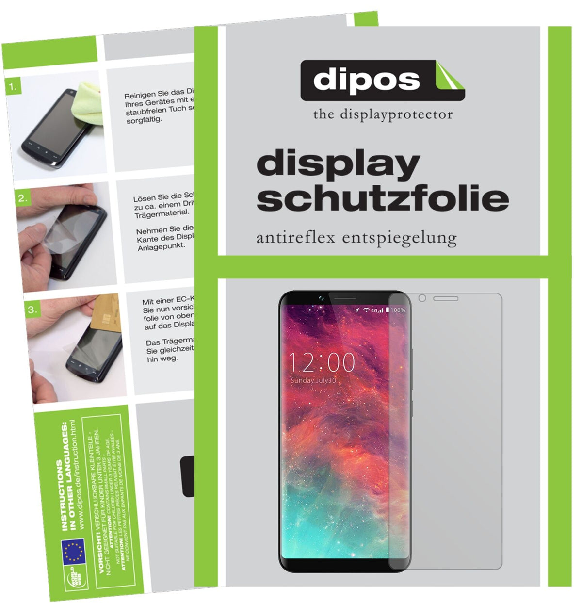 Matte Displayschutzfolie von dipos passend für Umidigi S2 Lite, präziser Zuschnitt und blasenfrei montiert