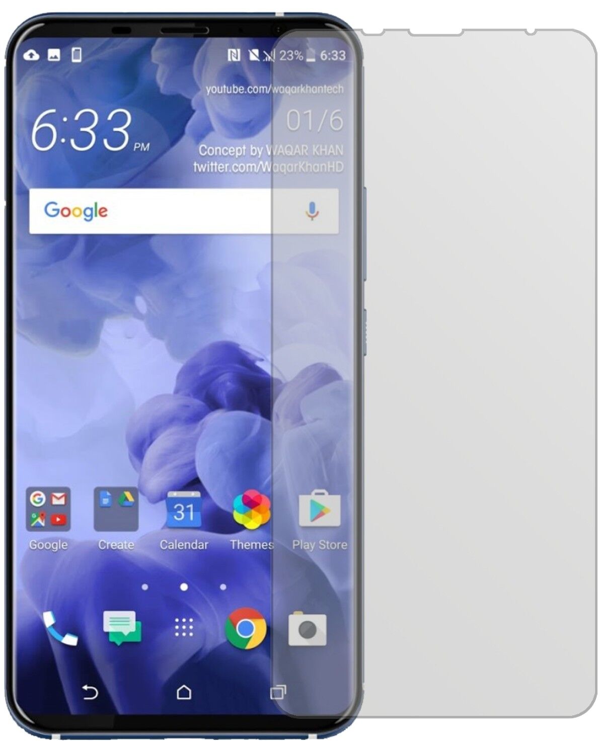 Matte Displayschutzfolie von dipos passend für HTC U11 Plus, präziser Zuschnitt und blasenfrei montiert