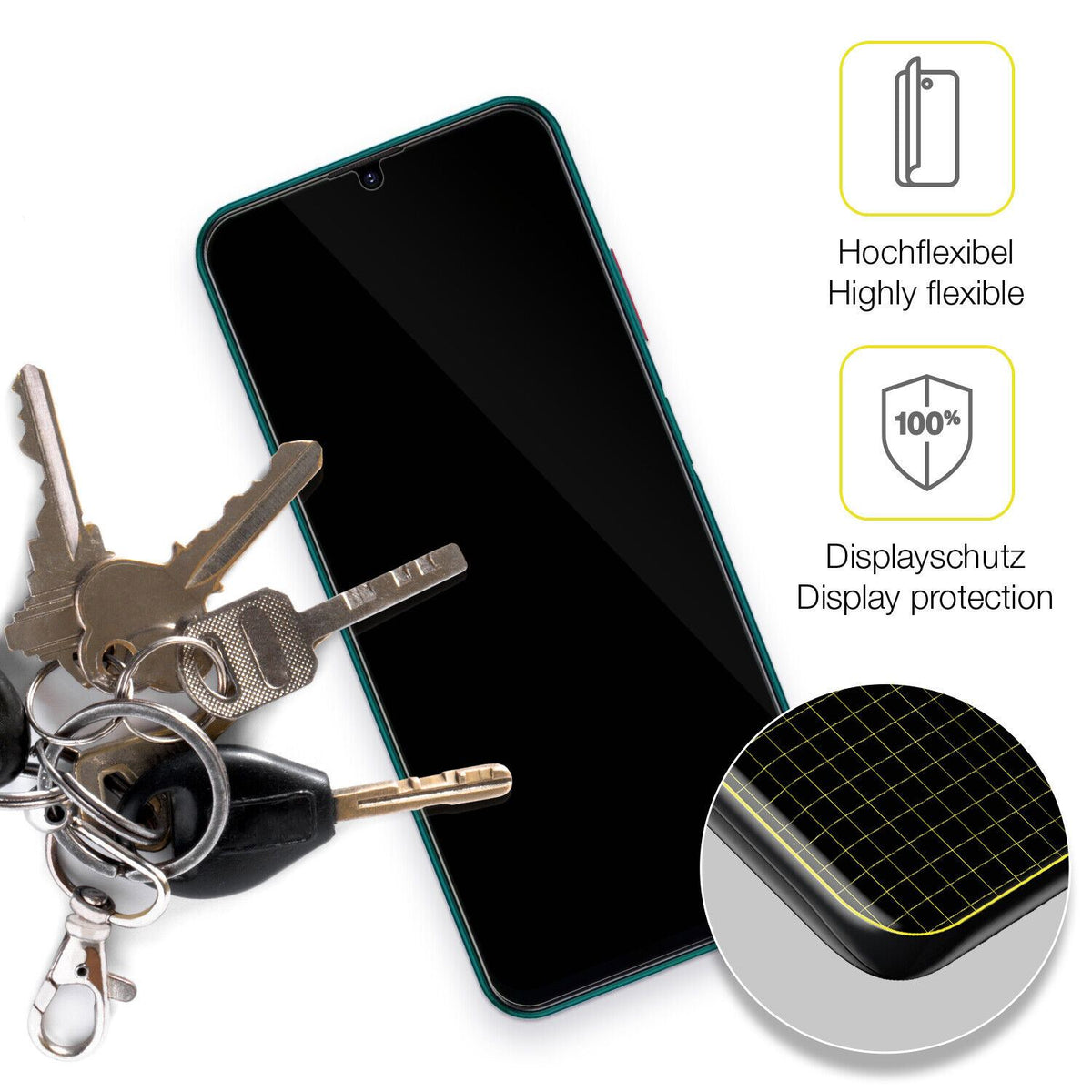 1x 3D Full Cover Schutzfolie für Philips S706