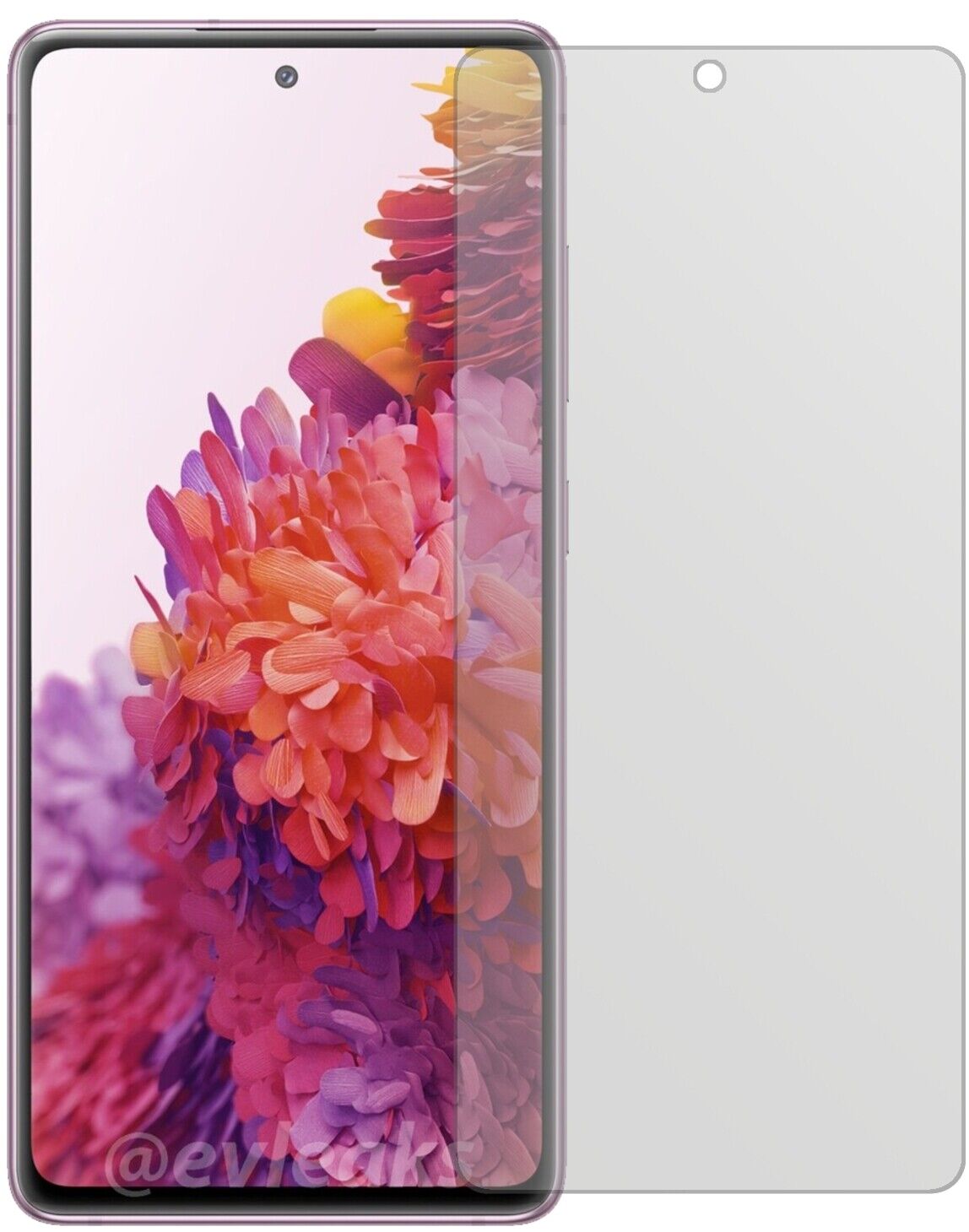 SamsungGalaxy S20 FE 5G mit aufgebrachter dipos Displayschutzfolie, die lästige Fingerabdrücke minimiert