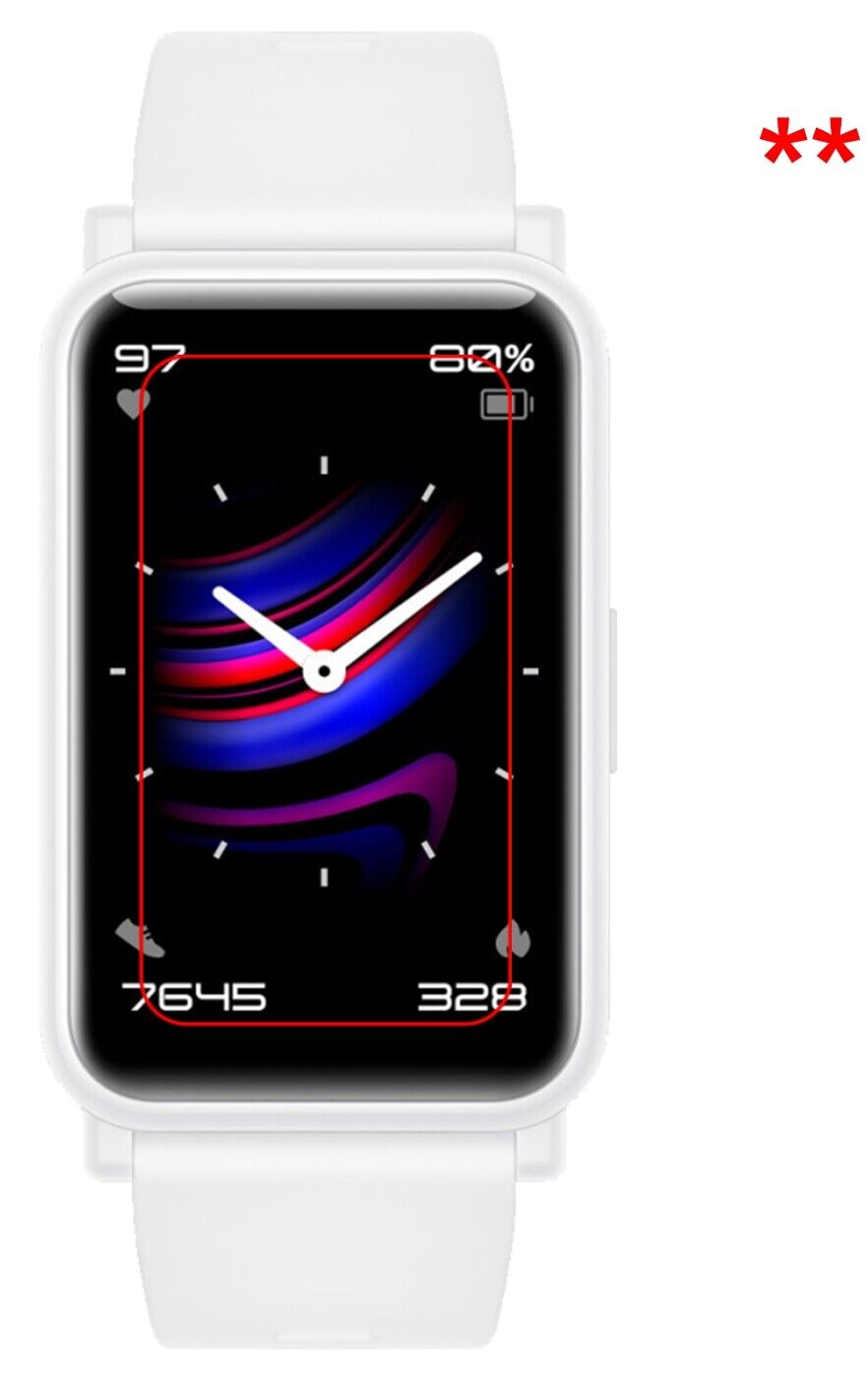 dipos Displayschutz für Honor Watch ES, transparente Oberfläche, perfekte Passform auch für die Rundungen