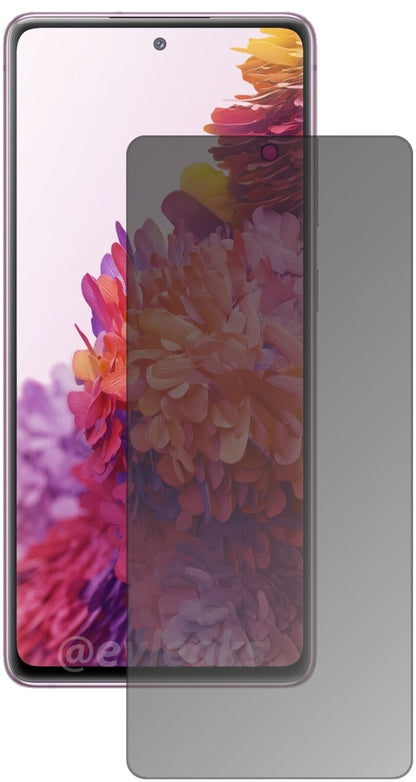 SamsungGalaxy S20 FE mit aufgebrachtem dipos Displayschutz, der seitliche Einblicke blockiert