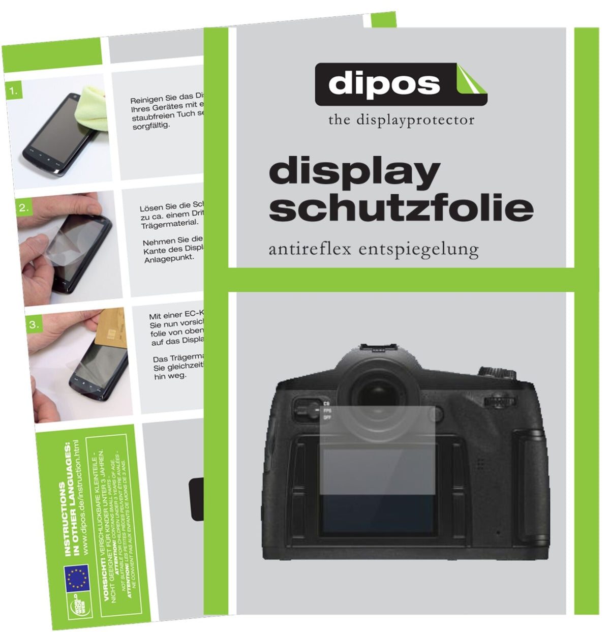 LeicaS3 mit aufgebrachter dipos Displayschutzfolie, die lästige Fingerabdrücke minimiert