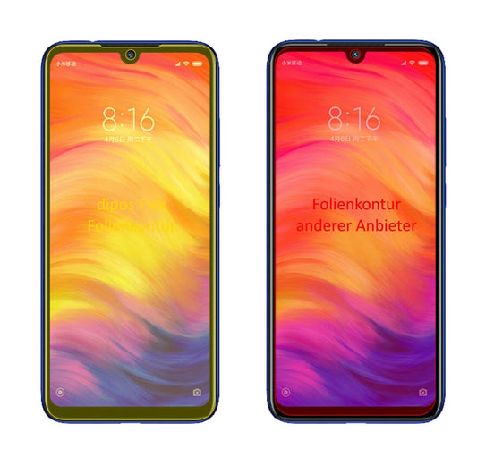 Klare Displayschutzfolie von dipos passend für Xiaomi Redmi Note 7 Pro, 100% Displayabdeckung und blasenfreie Montage