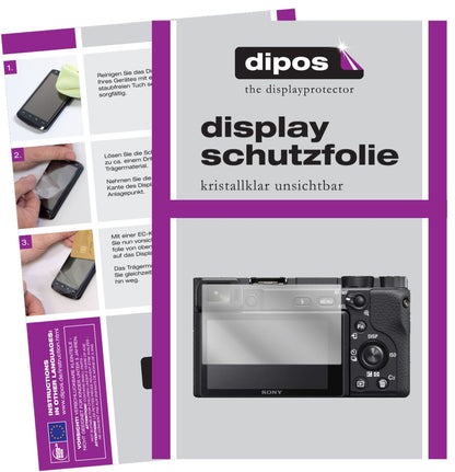SonyAlpha 6400 mit aufgebrachter dipos Displayschutzfolie, glasklare Darstellung ohne Einschränkungen