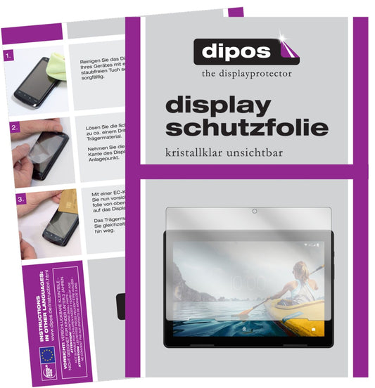 Klare Displayschutzfolie von dipos passend für Medion Lifetab P10710, präziser Zuschnitt und blasenfrei montiert