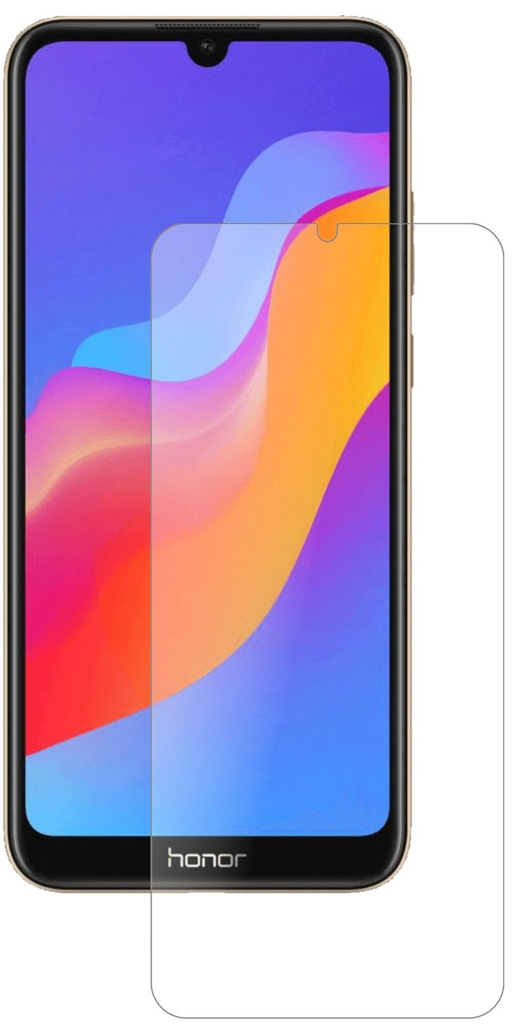 Honor8A Pro mit aufgebrachter dipos Panzerfolie, die lästige Fingerabdrücke minimiert