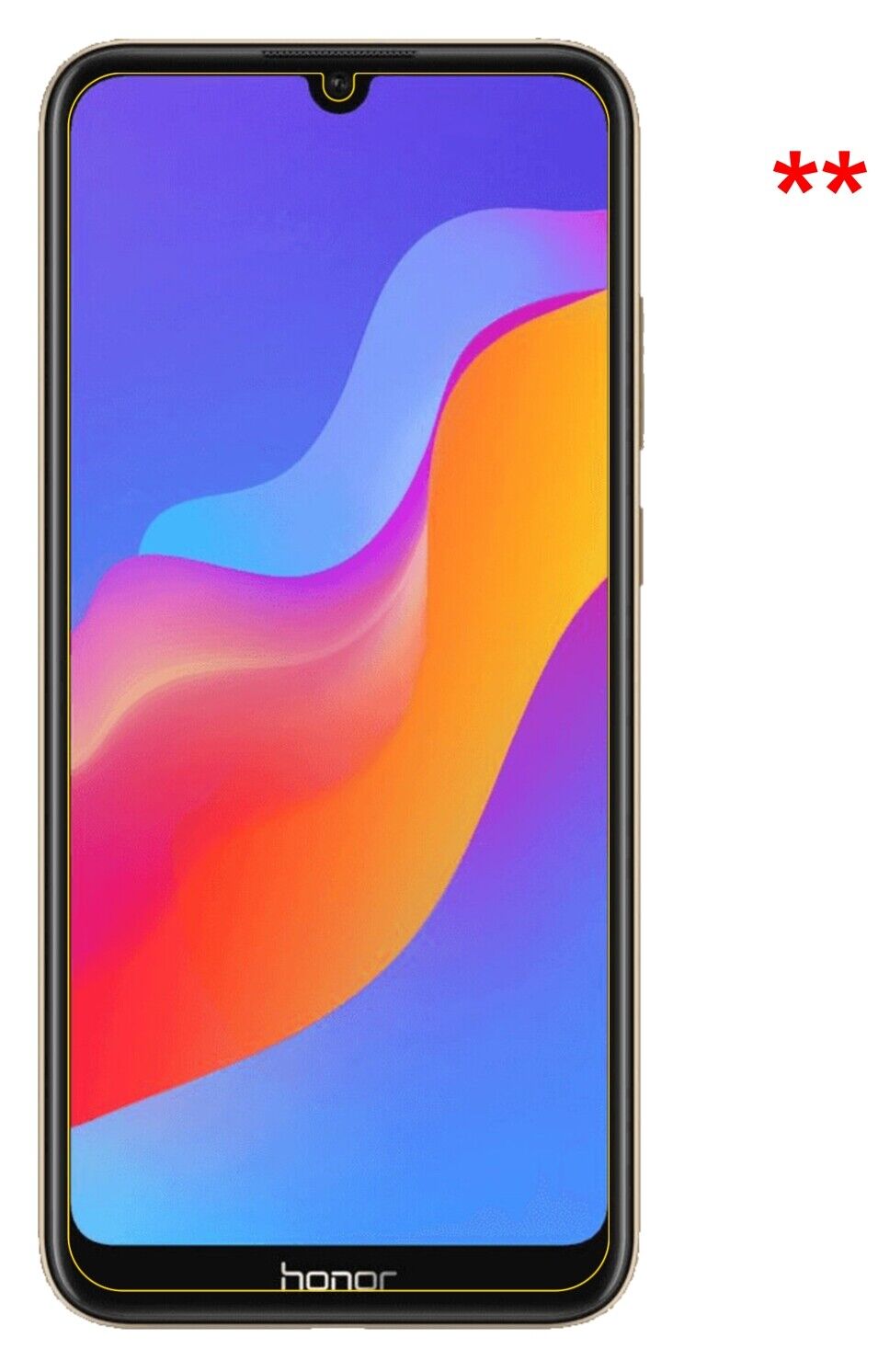 dipos Displayschutz für Honor 8A, transparente Oberfläche, perfekte Passform auch für die Rundungen