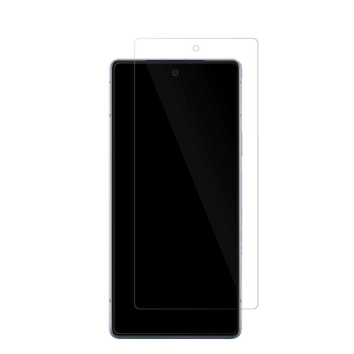 GooglePixel 7a mit aufgebrachter dipos Displayschutzfolie, glasklare Darstellung ohne Einschränkungen