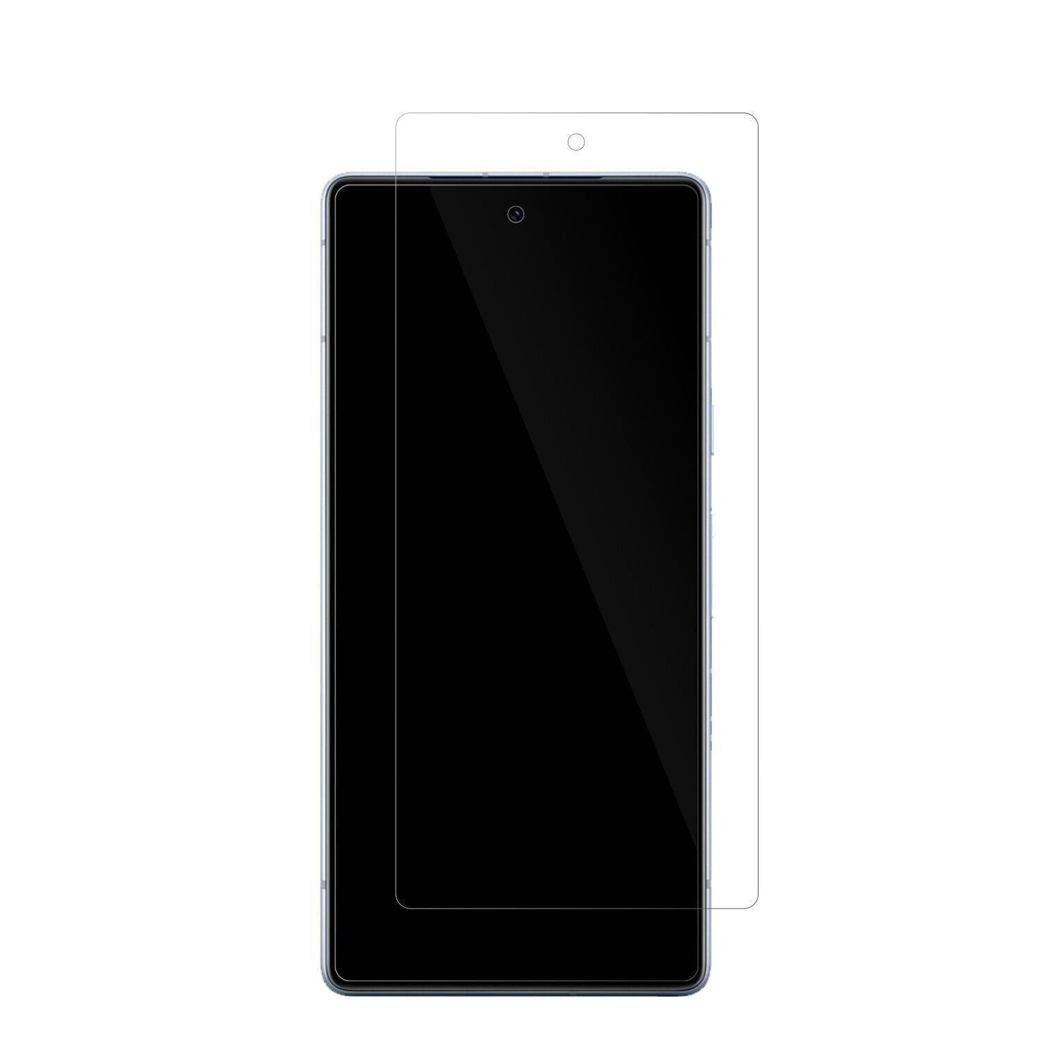 GooglePixel 7a mit aufgebrachter dipos Displayschutzfolie, glasklare Darstellung ohne Einschränkungen