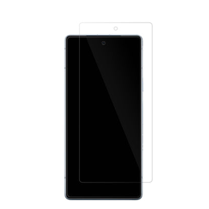 GooglePixel 7a mit aufgebrachter dipos Displayschutzfolie, glasklare Darstellung ohne Einschränkungen