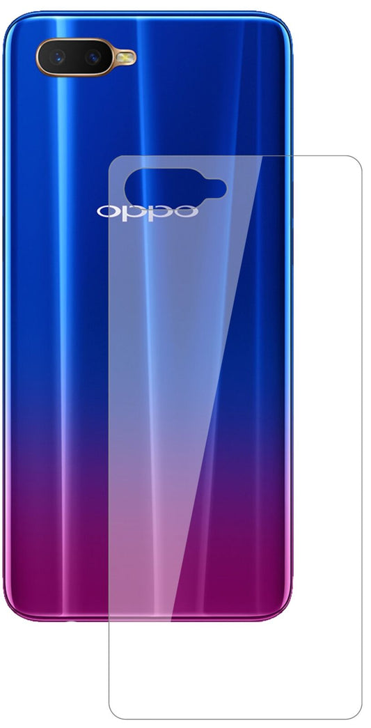 Klare Displayschutzfolie von dipos passend für Oppo R15x Rückseite, 9H kratzfest und blasenfrei montiert