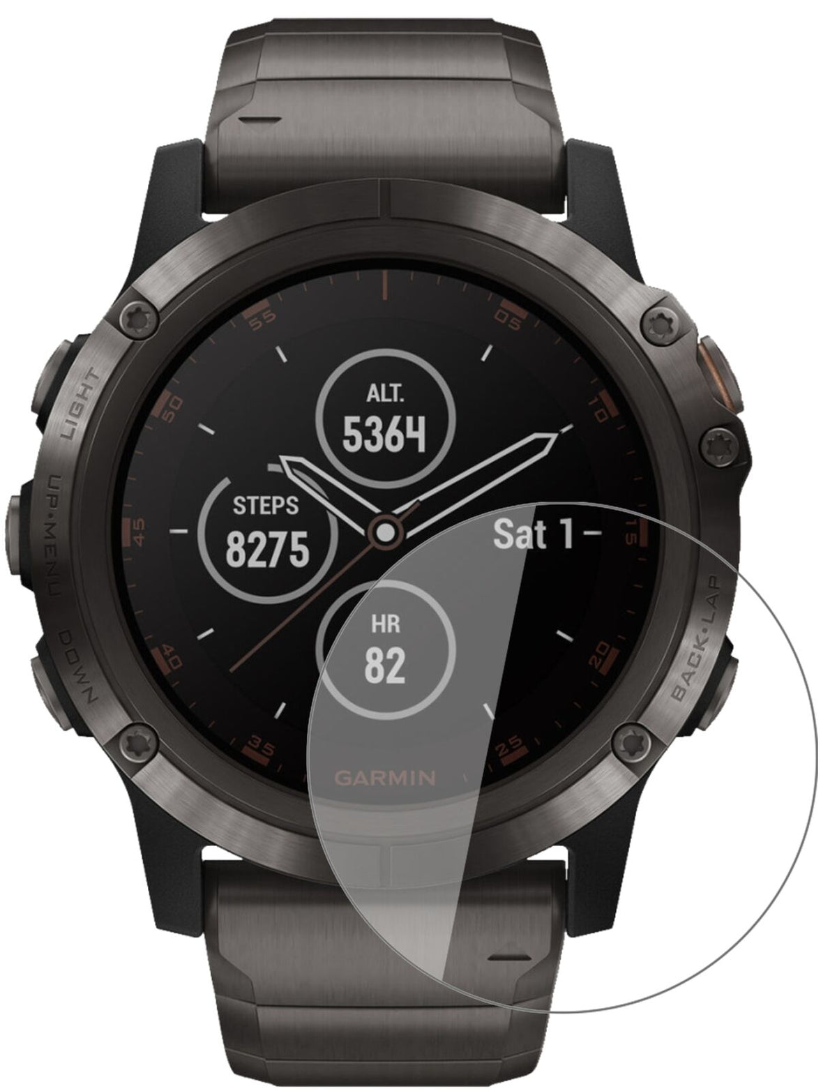 1x 9H Schutzfolie für Garmin fenix 5 Plus (47mm) Panzerfolie