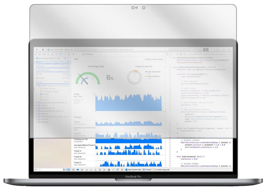 Klare Displayschutzfolie von dipos passend für Apple MacBook Pro 15 Zoll (2019), präziser Zuschnitt und blasenfrei montiert