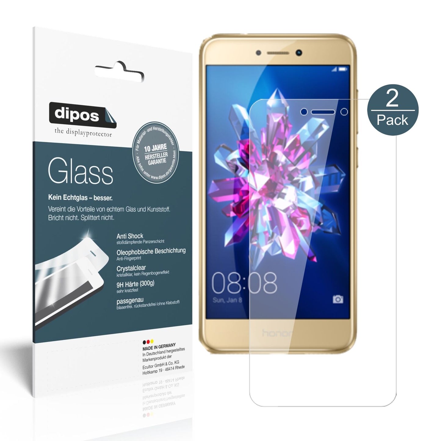 2x 9H Schutzfolie für Honor 8 Lite Panzerfolie