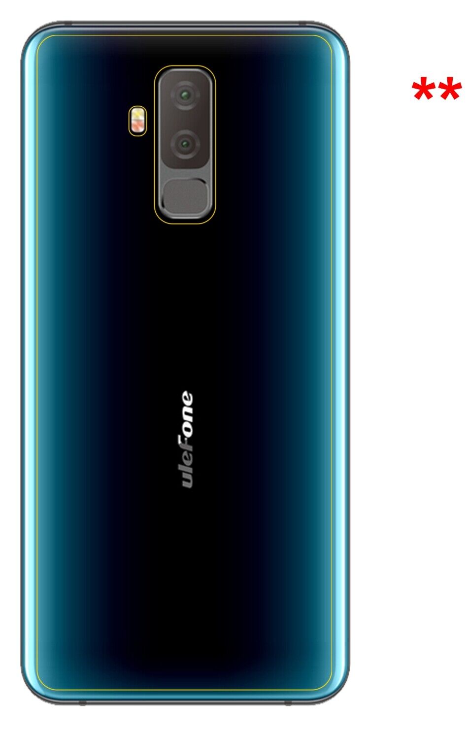Dünne und klare Folie passend zugeschnitten für Ulefone T2 Rückseite