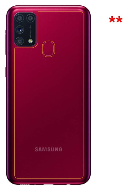 Dünne und klare Folie passend zugeschnitten für Samsung Galaxy M31s Rückseite