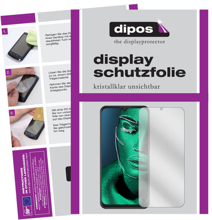 ZTEBlade V10 mit aufgebrachter dipos Displayschutzfolie, glasklare Darstellung ohne Einschränkungen
