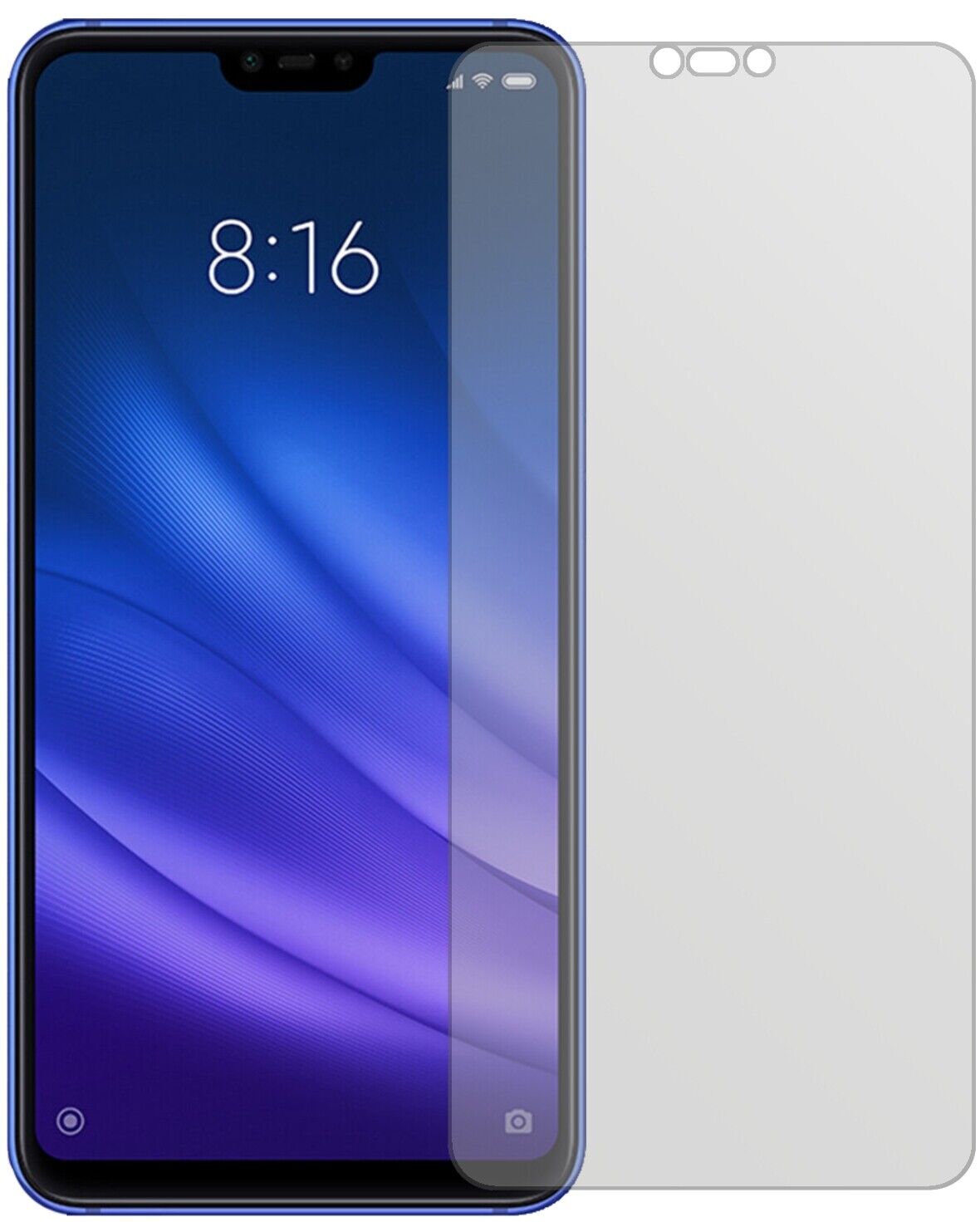 Matte Displayschutzfolie von dipos passend für Xiaomi Mi 8 Lite, präziser Zuschnitt und blasenfrei montiert