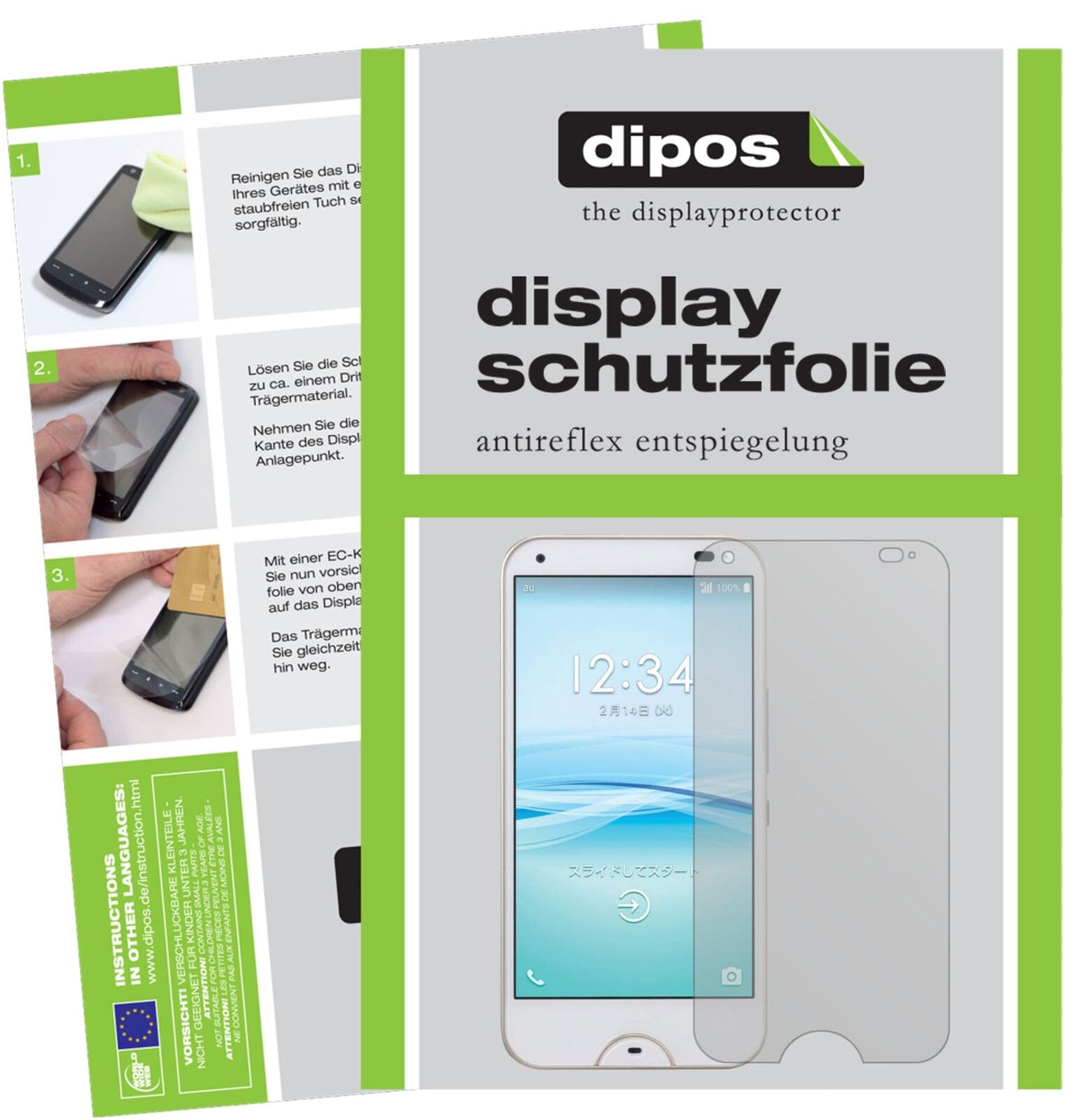 Matte Displayschutzfolie von dipos passend für Kyocera Rafre, präziser Zuschnitt und blasenfrei montiert