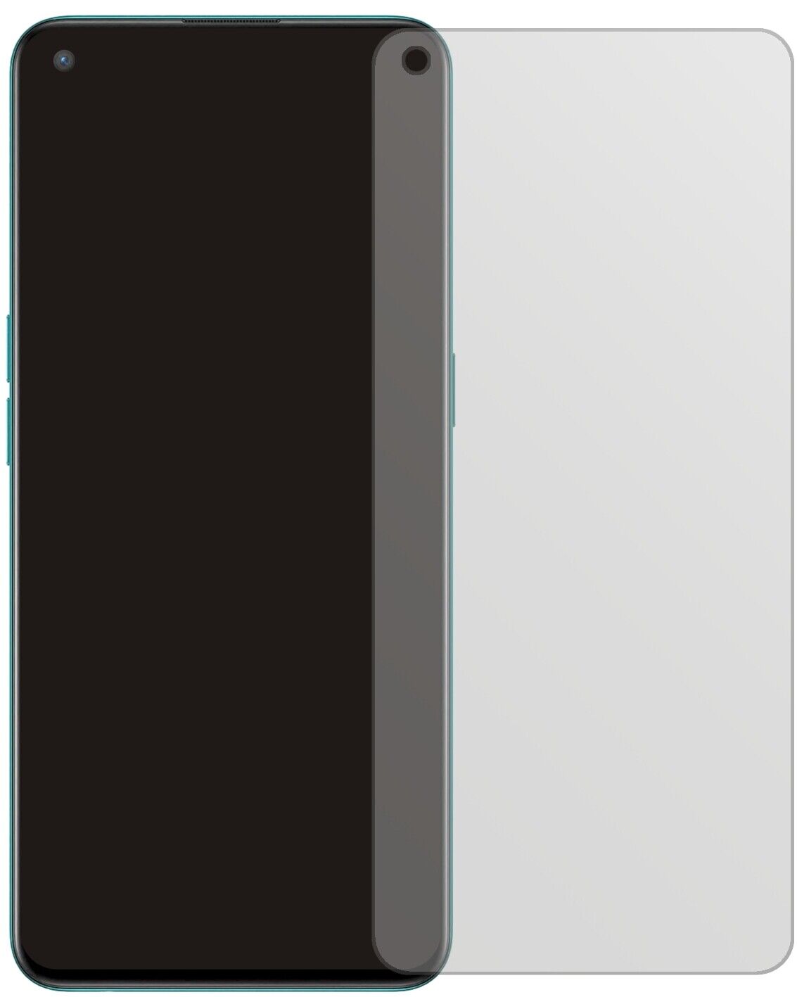OnePlusNord CE mit aufgebrachter dipos Displayschutzfolie, die lästige Fingerabdrücke minimiert