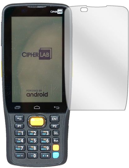 CipherLabRK25 mit aufgebrachter dipos Displayschutzfolie, glasklare Darstellung ohne Einschränkungen