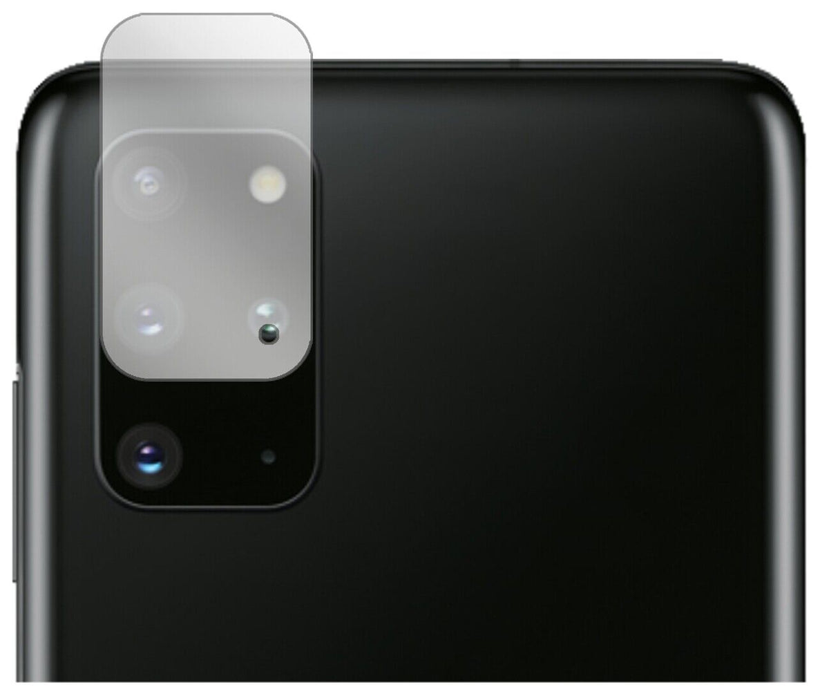SamsungGalaxy S20 Plus Kameralinse mit aufgebrachter dipos Displayschutzfolie, glasklare Darstellung ohne Einschränkungen