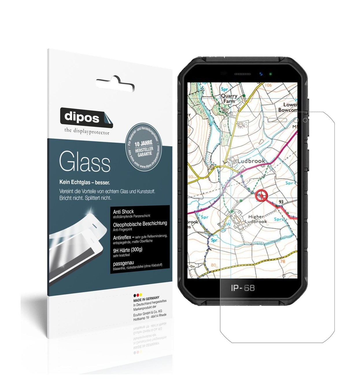 Matte Displayschutzfolie von dipos passend für Ulefone Armor X7 Pro, 9H kratzfest und blasenfrei montiert