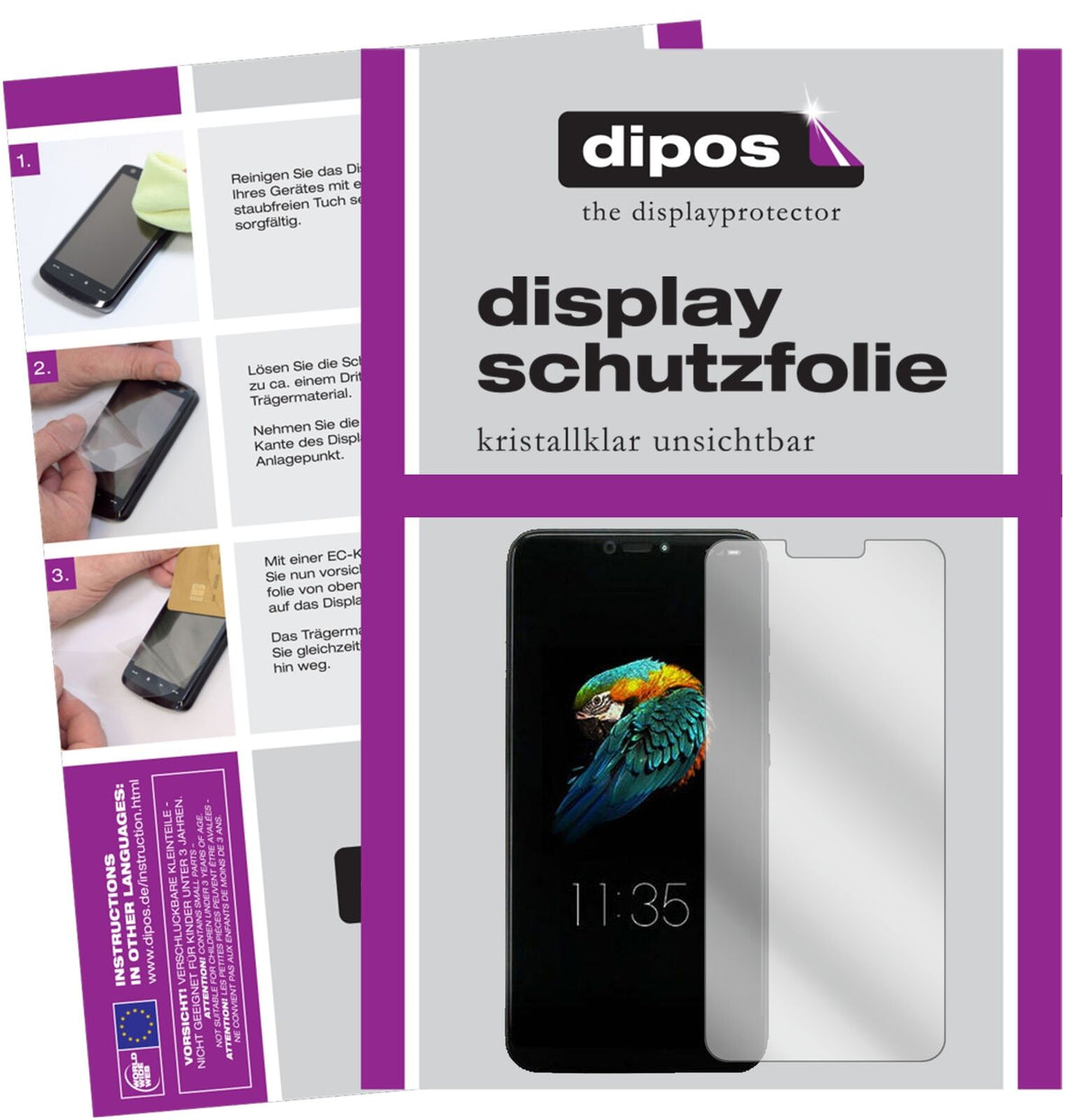 LenovoS5 Pro GT mit aufgebrachter dipos Displayschutzfolie, glasklare Darstellung ohne Einschränkungen