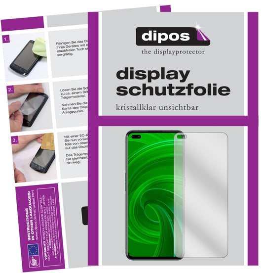 Klare Displayschutzfolie von dipos passend für Oppo Realme X50, präziser Zuschnitt und blasenfrei montiert