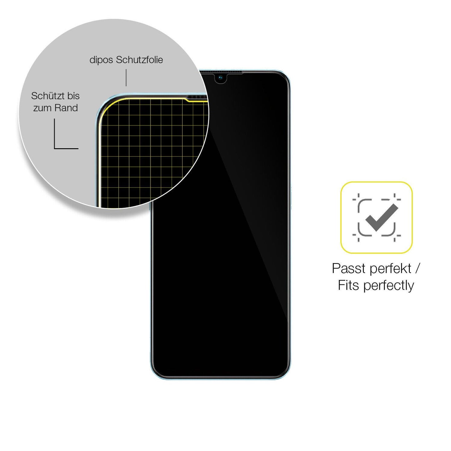 1x 3D Full Cover Schutzfolie für Oppo A58