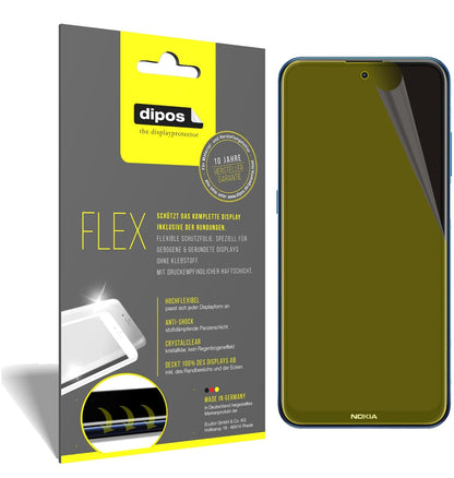 Klare Displayschutzfolie von dipos passend für Nokia X20, 100% Displayabdeckung und blasenfreie Montage