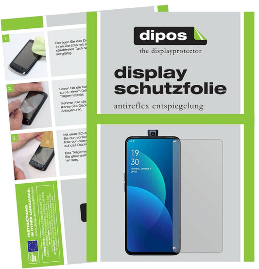Matte Displayschutzfolie von dipos passend für Oppo F11 Pro, präziser Zuschnitt und blasenfrei montiert