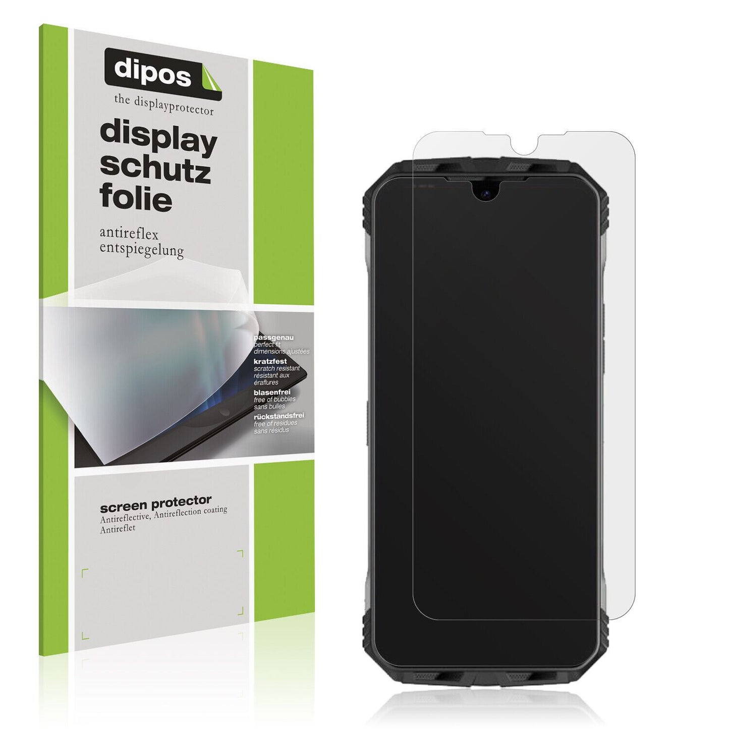 Matte Displayschutzfolie von dipos passend für DOOGEE V Max, präziser Zuschnitt und blasenfrei montiert
