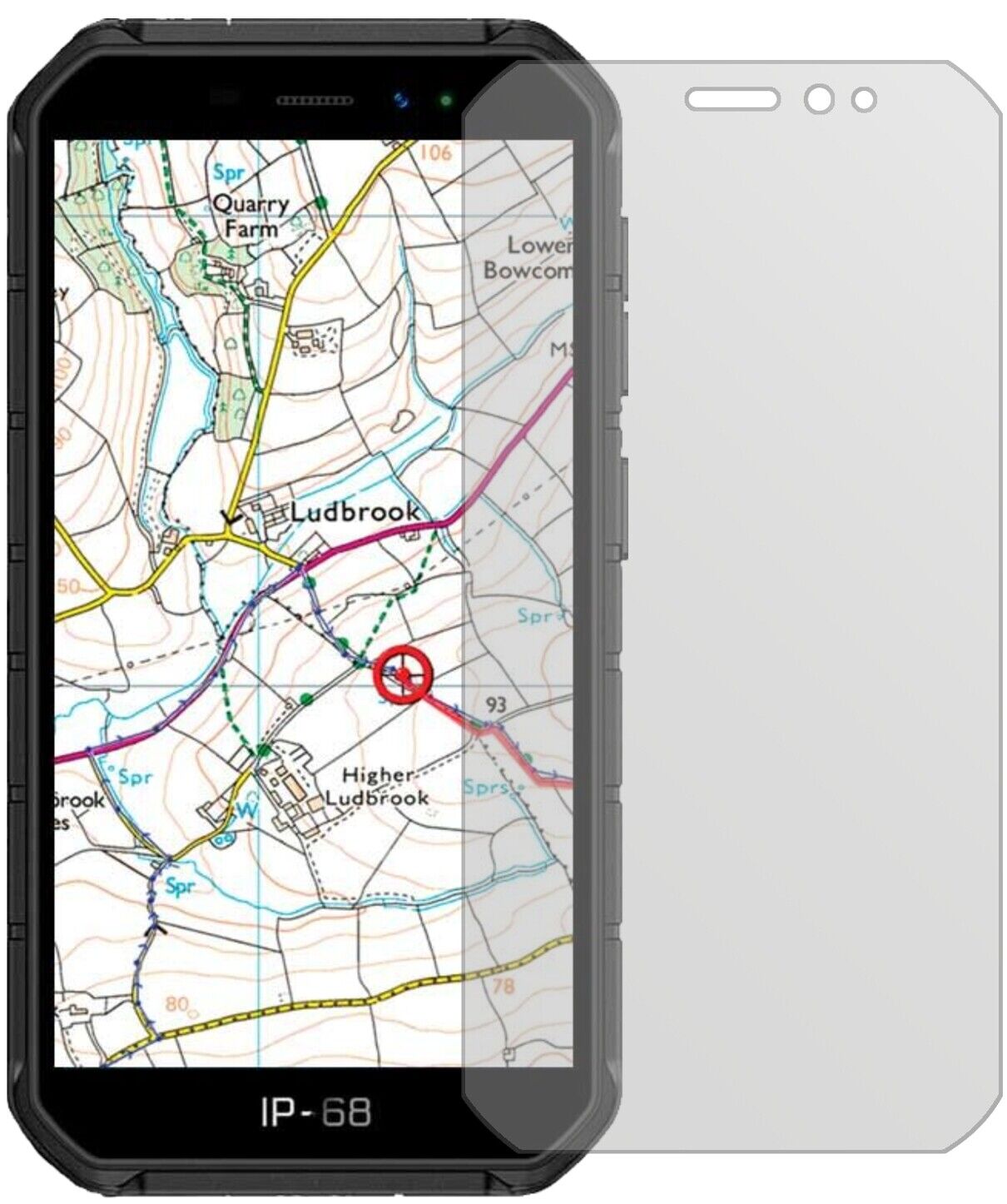 UlefoneArmor X7 mit aufgebrachter dipos Displayschutzfolie, die lästige Fingerabdrücke minimiert
