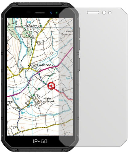 UlefoneArmor X7 mit aufgebrachter dipos Displayschutzfolie, die lästige Fingerabdrücke minimiert