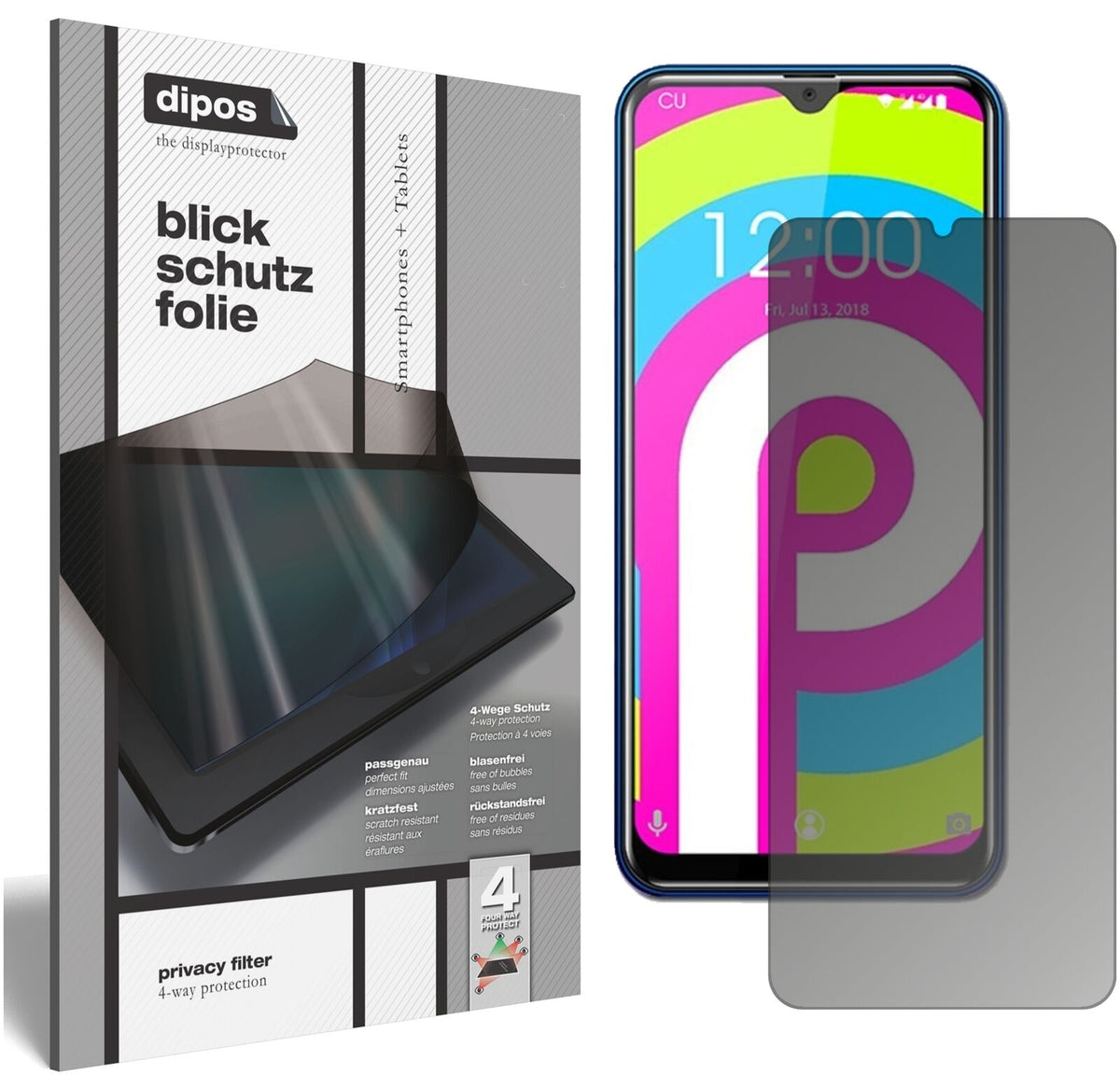 Blickschutzfolie für Oukitel C 15 Pro matt Schutzfolie Privacy