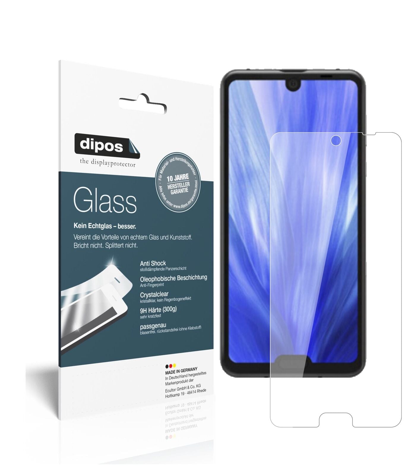 1x 9H Schutzfolie für Sharp Aquos R3 Panzerfolie