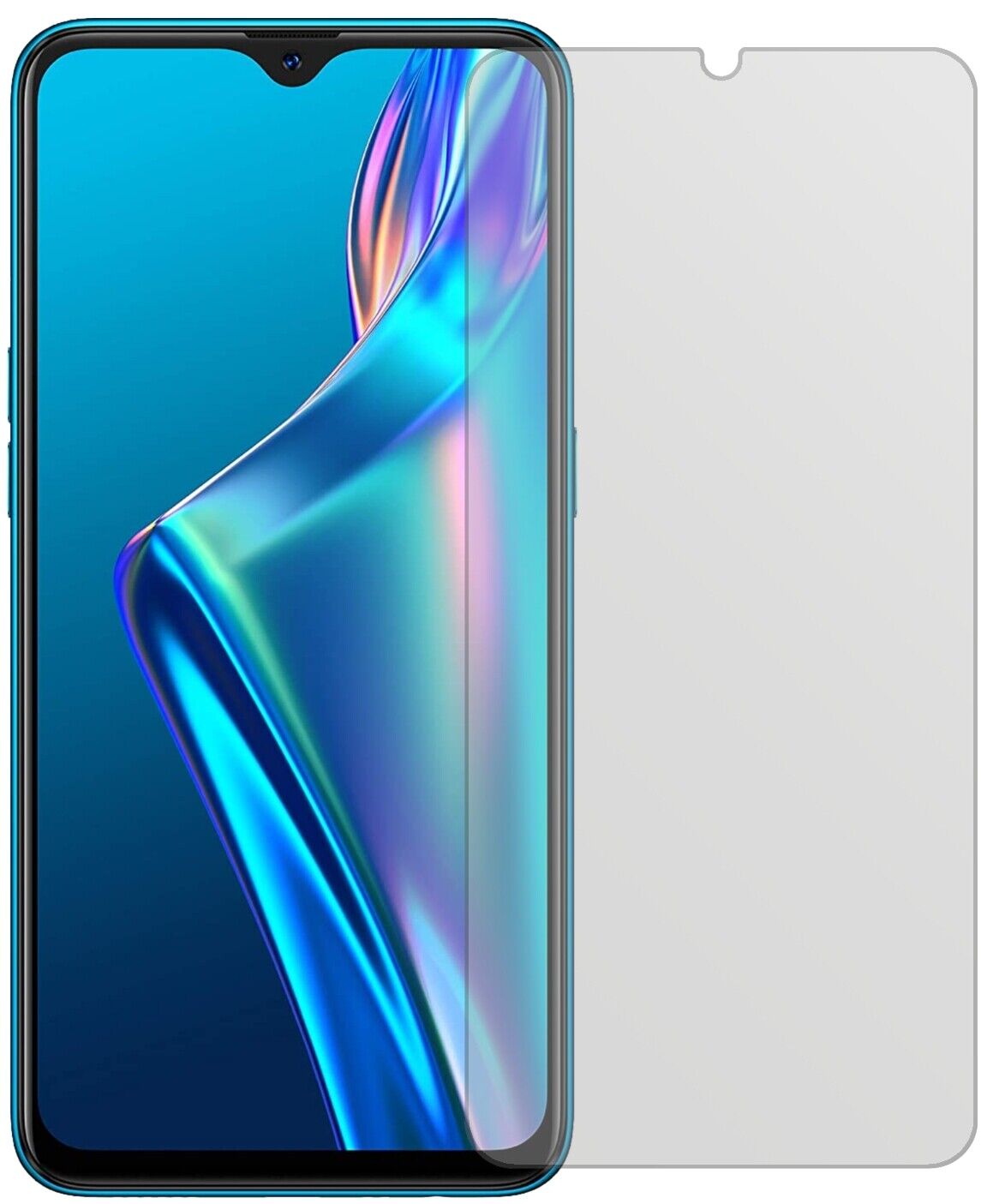 OppoA12 mit aufgebrachter dipos Displayschutzfolie, die lästige Fingerabdrücke minimiert