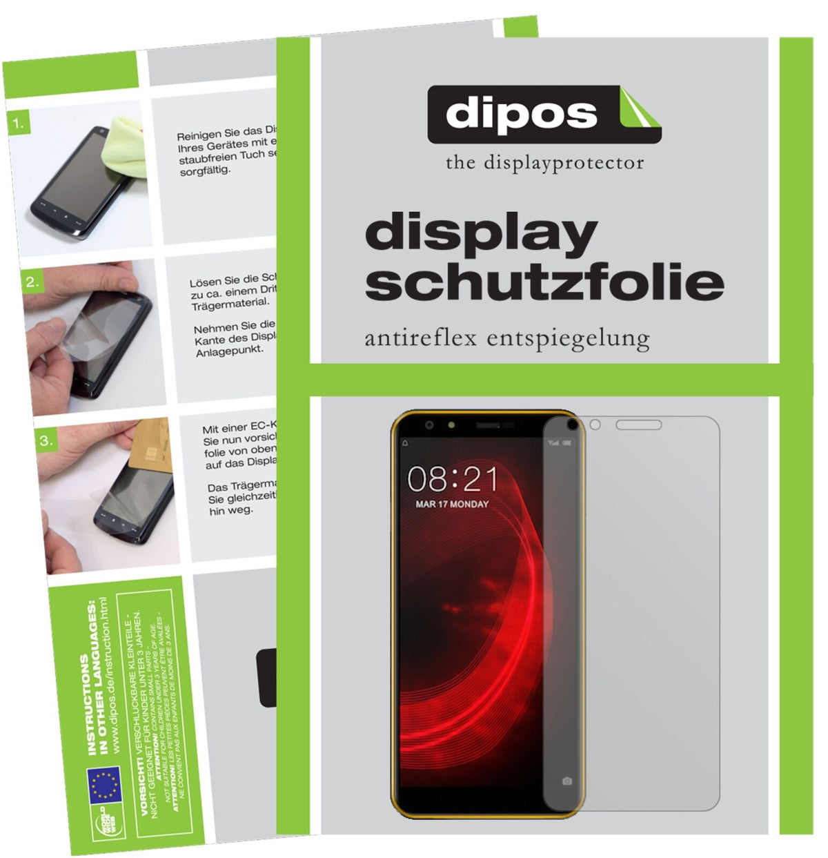 NubiaN2 Lite mit aufgebrachter dipos Displayschutzfolie, die lästige Fingerabdrücke minimiert