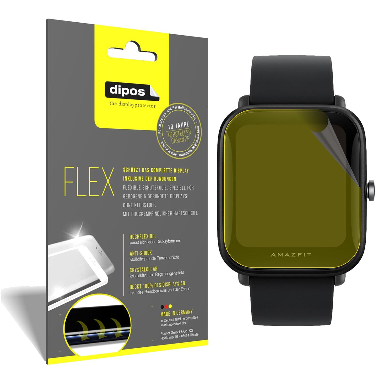 2x 3D Full Cover Schutzfolie für Amazfit Bip U Pro