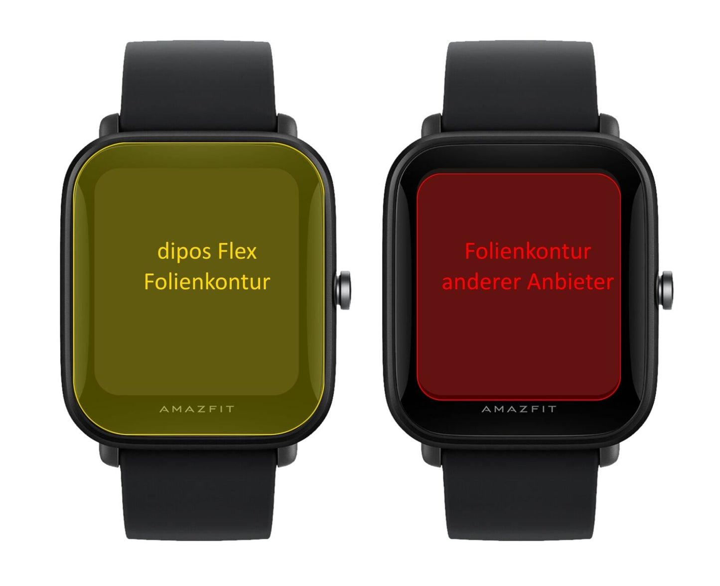 2x 3D Full Cover Schutzfolie für Amazfit Bip U Pro