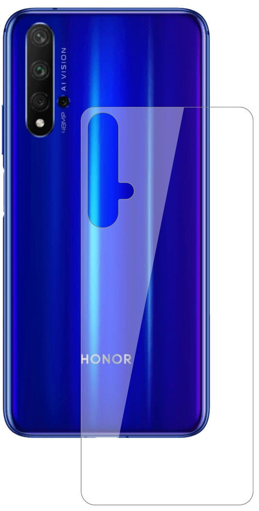 Klare Displayschutzfolie von dipos passend für Honor 20 Pro Rückseite, 9H kratzfest und blasenfrei montiert