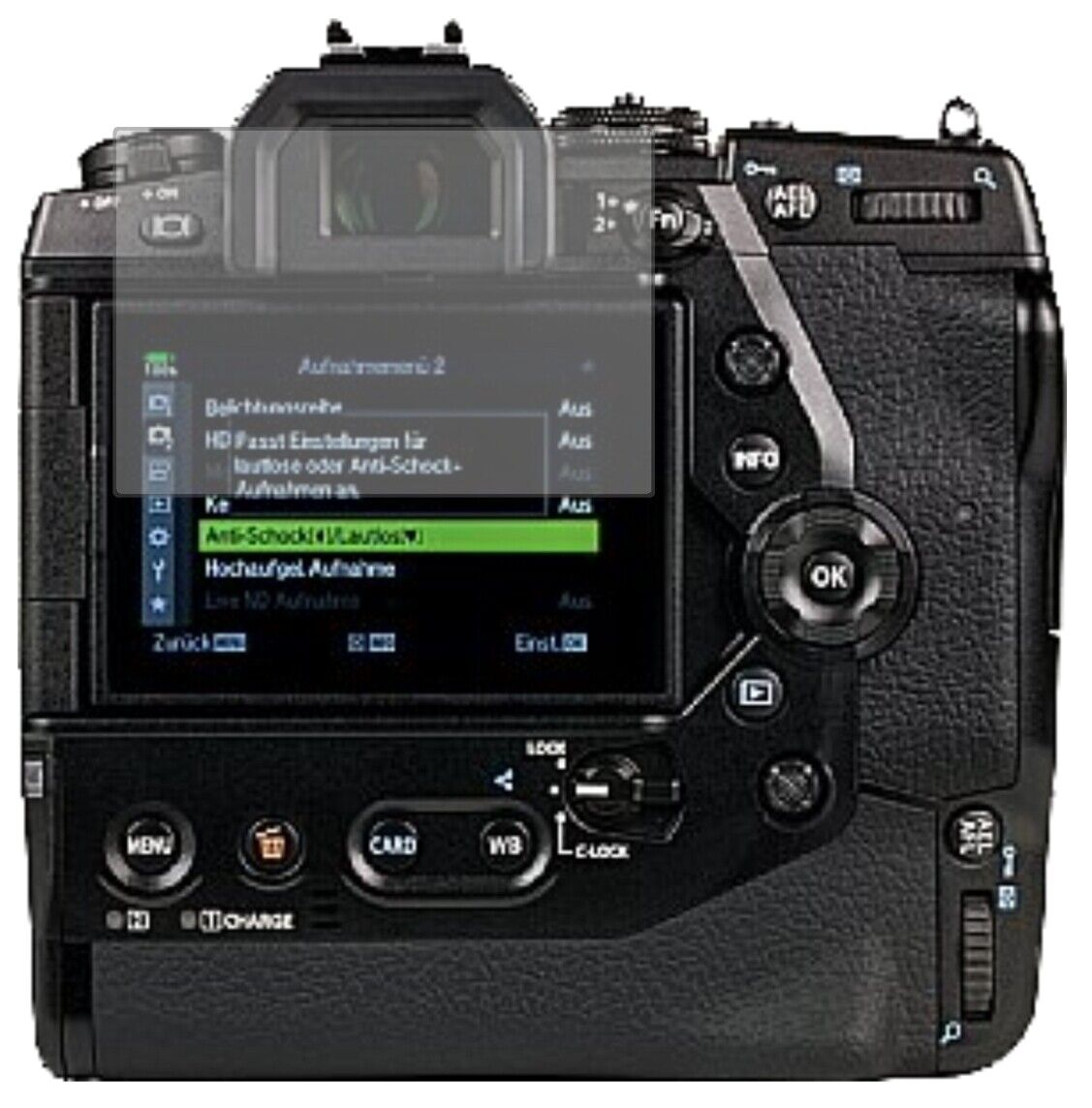 Matte Displayschutzfolie von dipos passend für Olympus OM-D E-M1X, präziser Zuschnitt und blasenfrei montiert