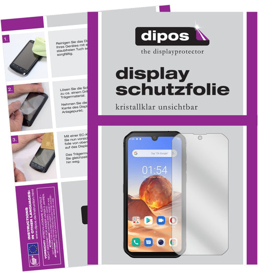 Klare Displayschutzfolie von dipos passend für Blackview BV9900E, präziser Zuschnitt und blasenfrei montiert